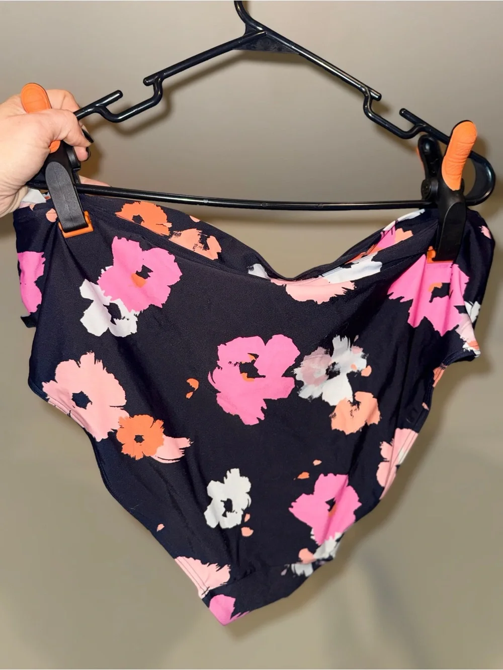 CCX Izzy Matching Bikini Set in Black with Pink, Coral, and White Floral Print